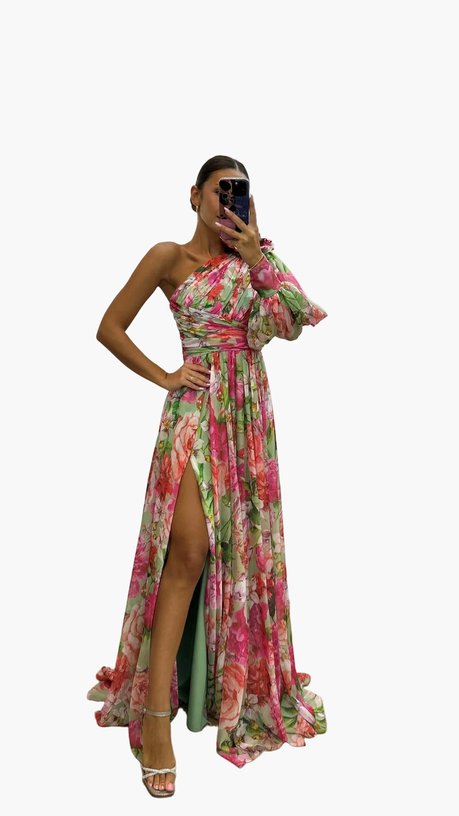 Robe de soirée femme à épaules dénudées, style floral chic, élégante pour événements et occasions estivales - Image 5