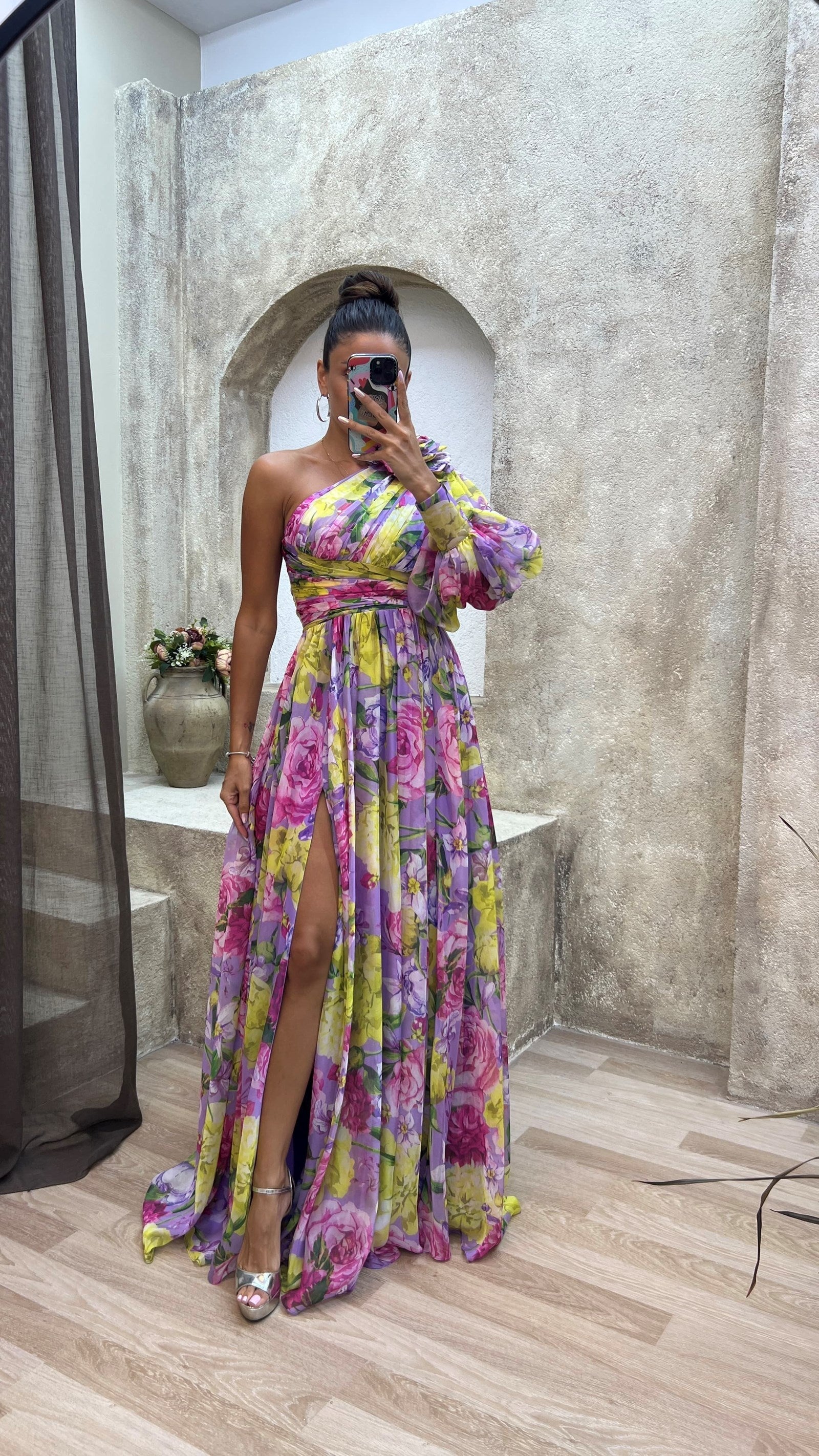 Robe de soirée femme à épaules dénudées, style floral chic, élégante pour événements et occasions estivales - Image 6