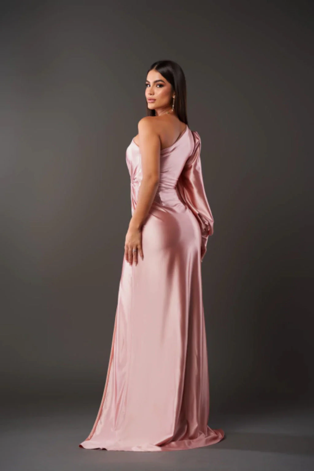 Robe de soirée femme une épaule élégante style drapé pour événement et cérémonie - Image 16