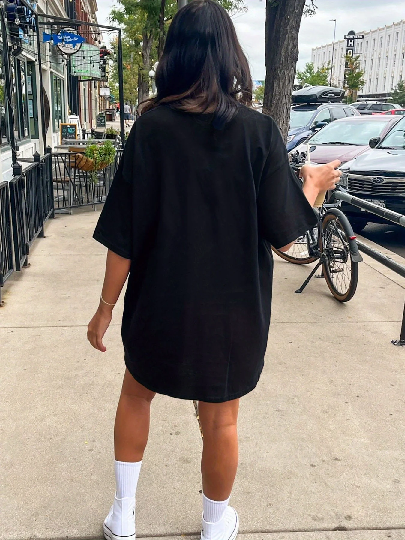 Robe t-shirt décontractée femme style oversize motif Brooklyn New York - Image 3