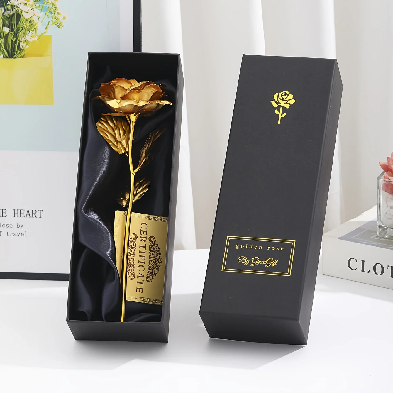 Rose décorative en coffret cadeau – Idée cadeau romantique pour femme – Objet d’ornement élégant - Image 12