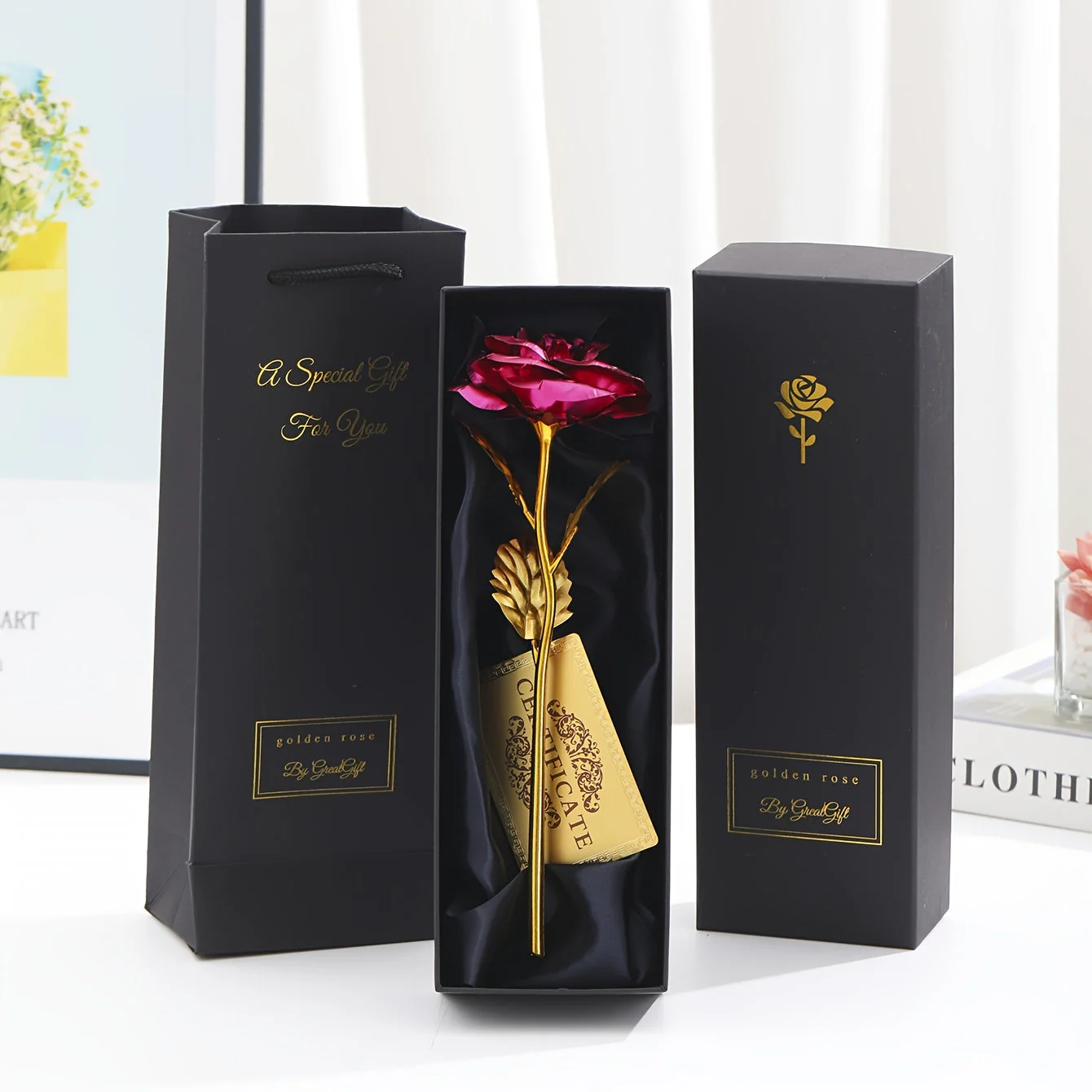 Rose décorative en coffret cadeau – Idée cadeau romantique pour femme – Objet d’ornement élégant - Image 13