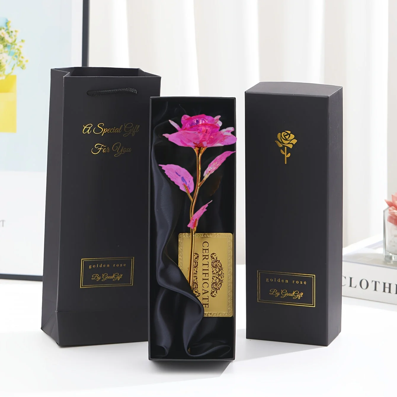 Rose décorative en coffret cadeau – Idée cadeau romantique pour femme – Objet d’ornement élégant - Image 17