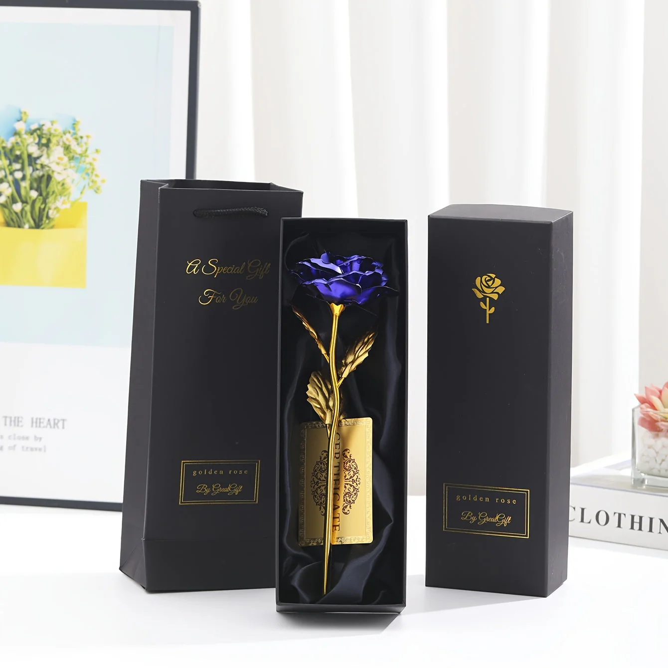 Rose décorative en coffret cadeau – Idée cadeau romantique pour femme – Objet d’ornement élégant - Image 8