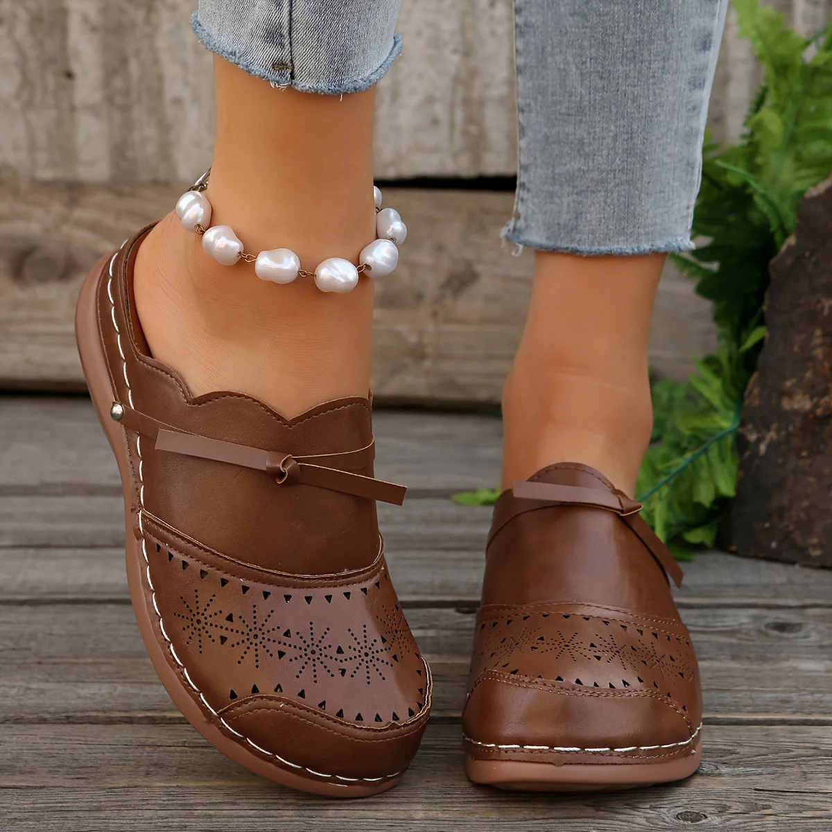Sabots vintage à talon plateforme pour femme – Style décontracté et élégant - Image 6