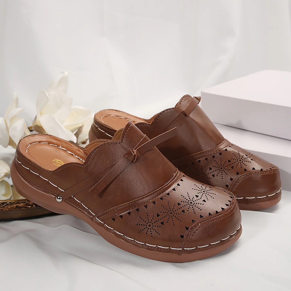 Sabots vintage à talon plateforme pour femme – Style décontracté et élégant - Image 7