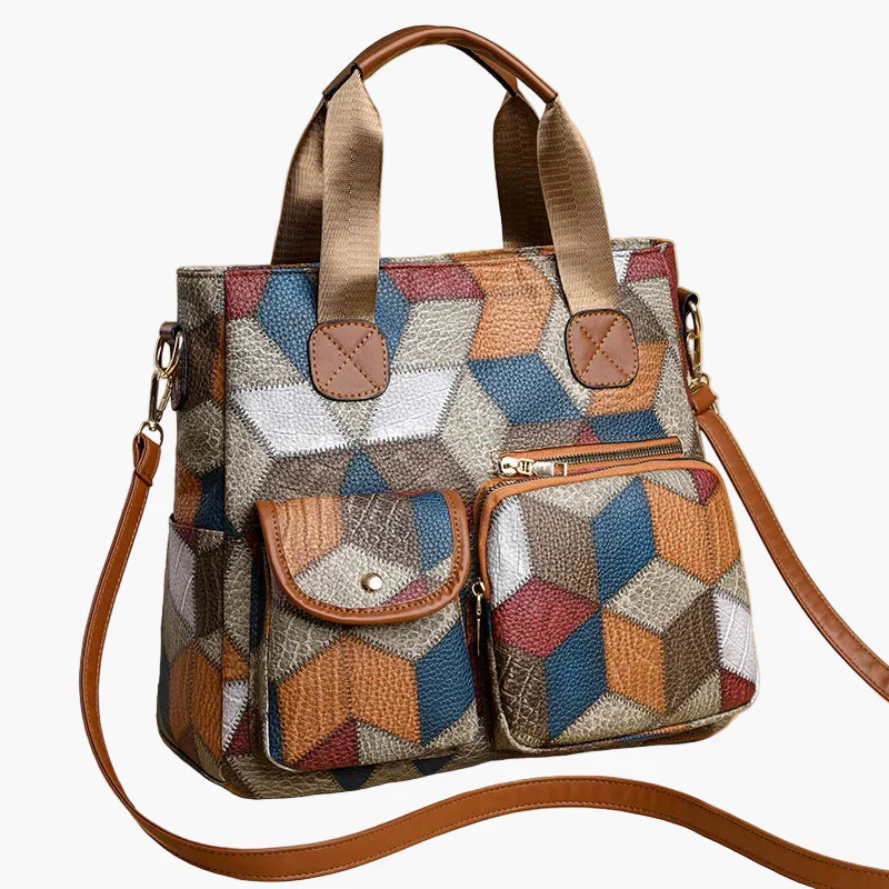 Sac à bandoulière patchwork pour femme - Style bohème chic et pratique au quotidien - Image 10