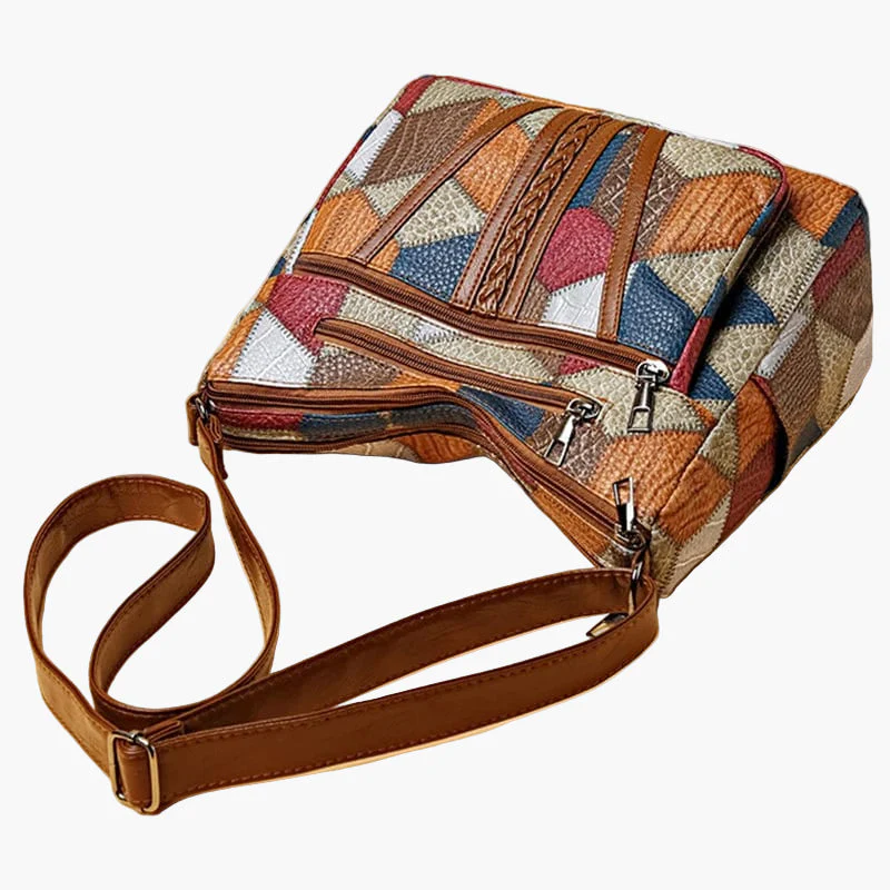 Sac à bandoulière patchwork pour femme - Style bohème chic et pratique au quotidien - Image 4