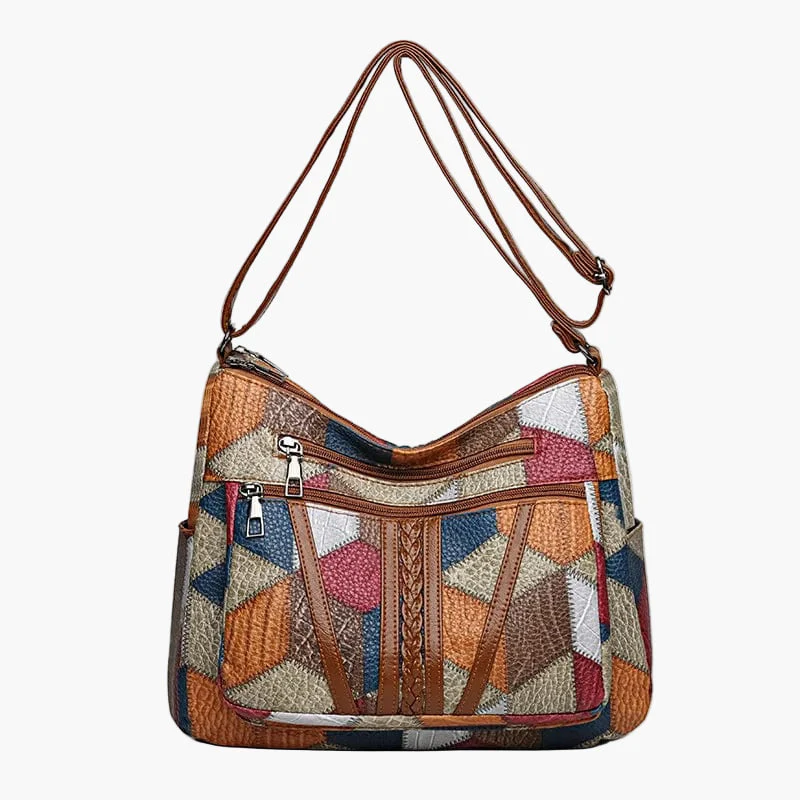 Sac à bandoulière patchwork pour femme - Style bohème chic et pratique au quotidien - Image 9