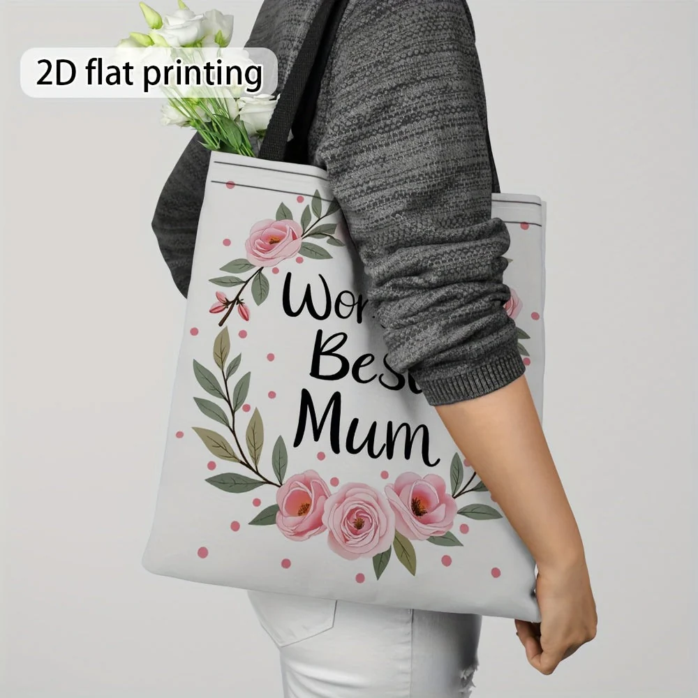Sac cabas femme style floral cadeau fête des mères "World's Best Mum" - Image 9