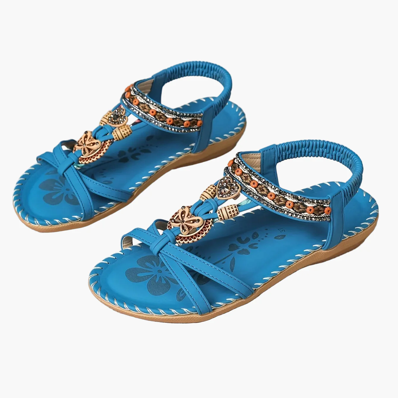 Sandales bohèmes femme à enfiler avec ornements et bride cheville - Style décontracté chic - Image 28