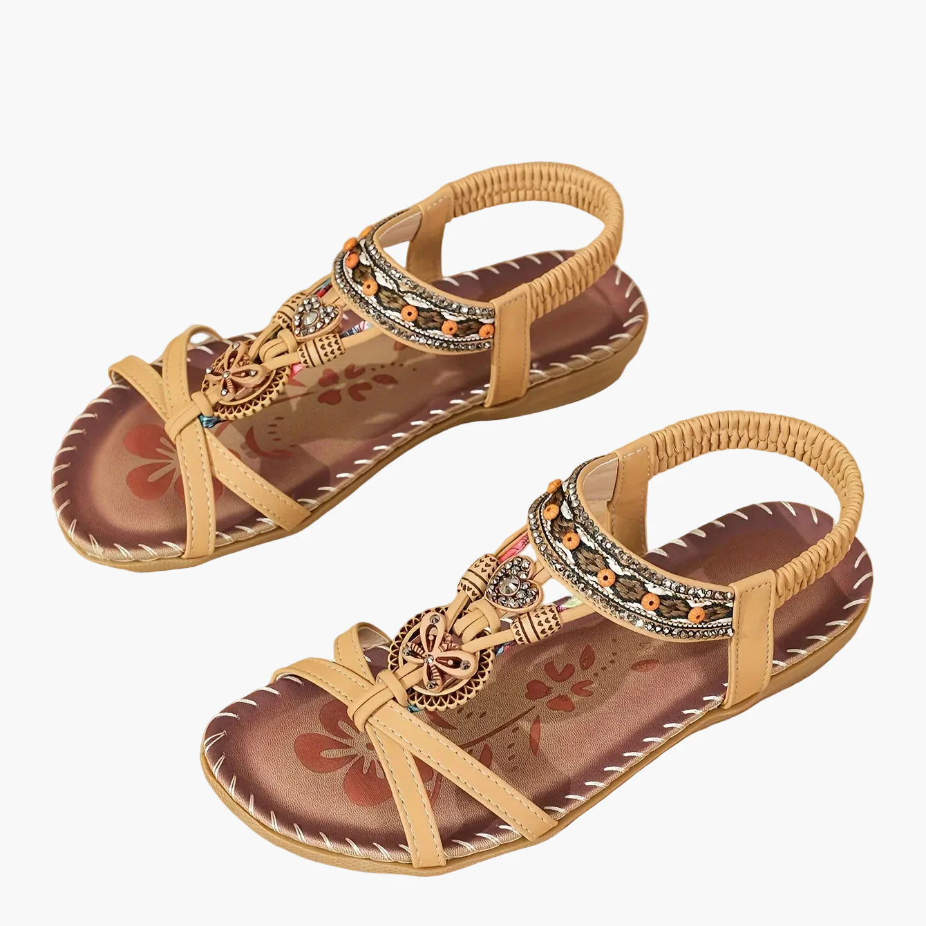 Sandales bohèmes femme à enfiler avec ornements et bride cheville - Style décontracté chic - Image 38