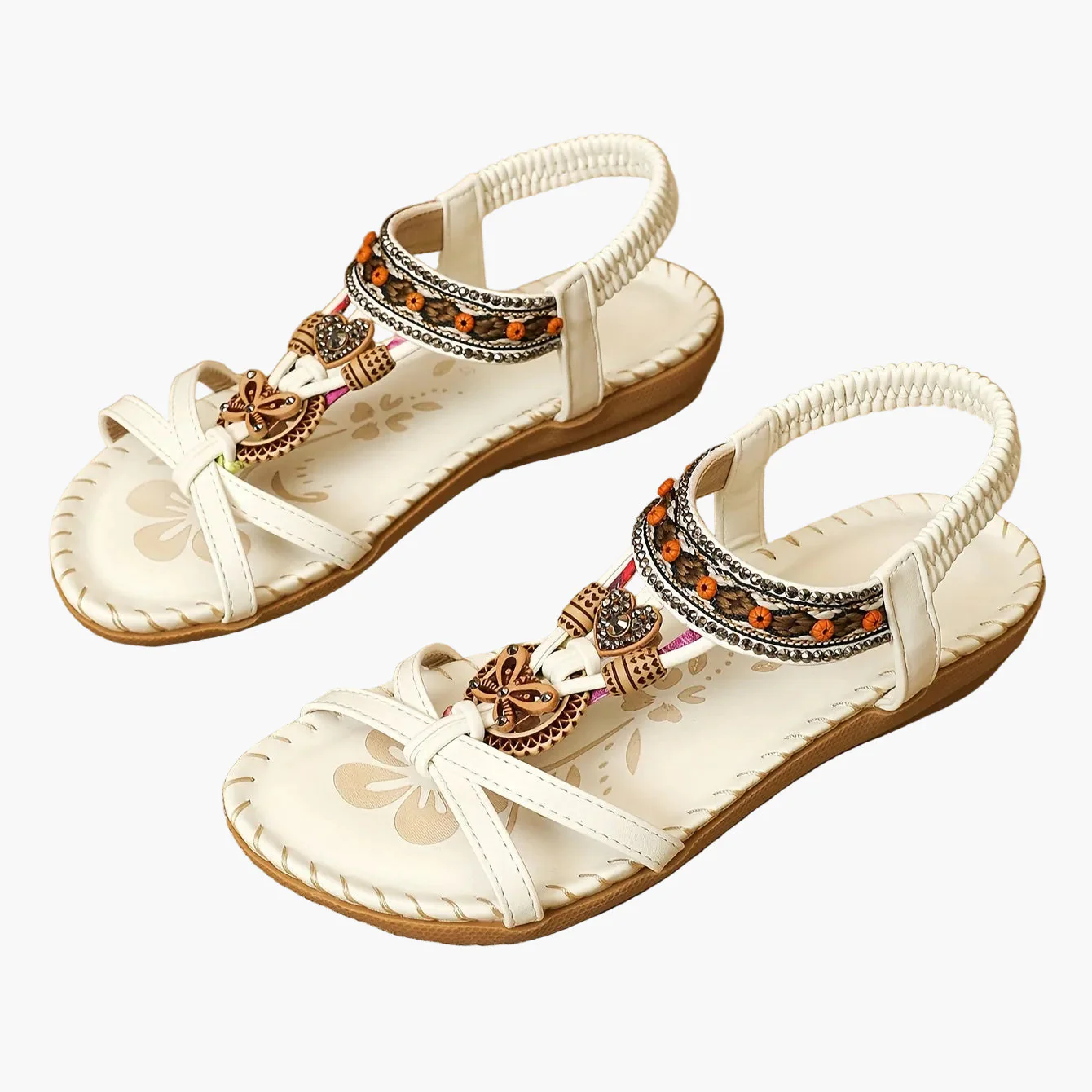 Sandales bohèmes femme à enfiler avec ornements et bride cheville - Style décontracté chic - Image 39