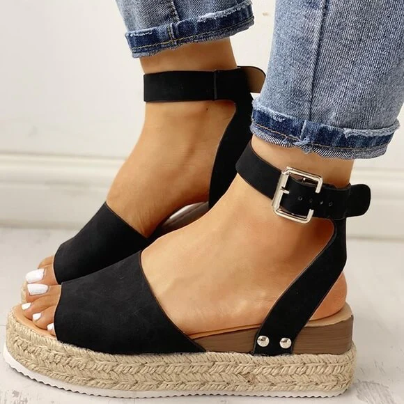 Sandales compensées à plateforme pour femme – Style espadrille moderne et confortable - Image 11