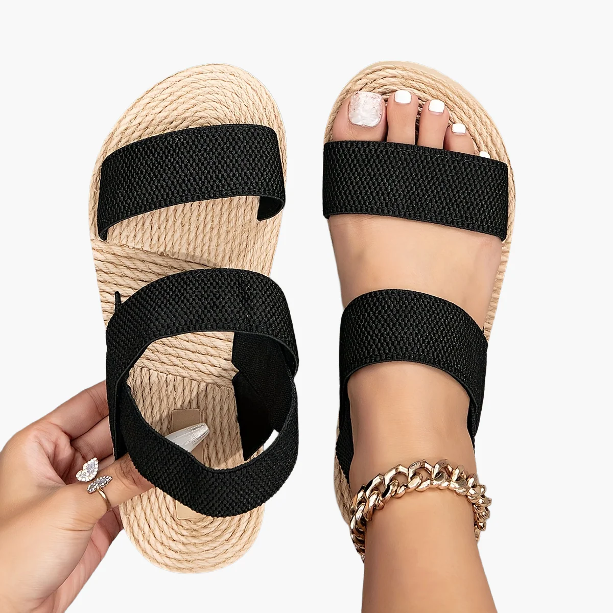 Sandales compensées décontractées pour femme à enfiler – Style estival et confortable - Image 12