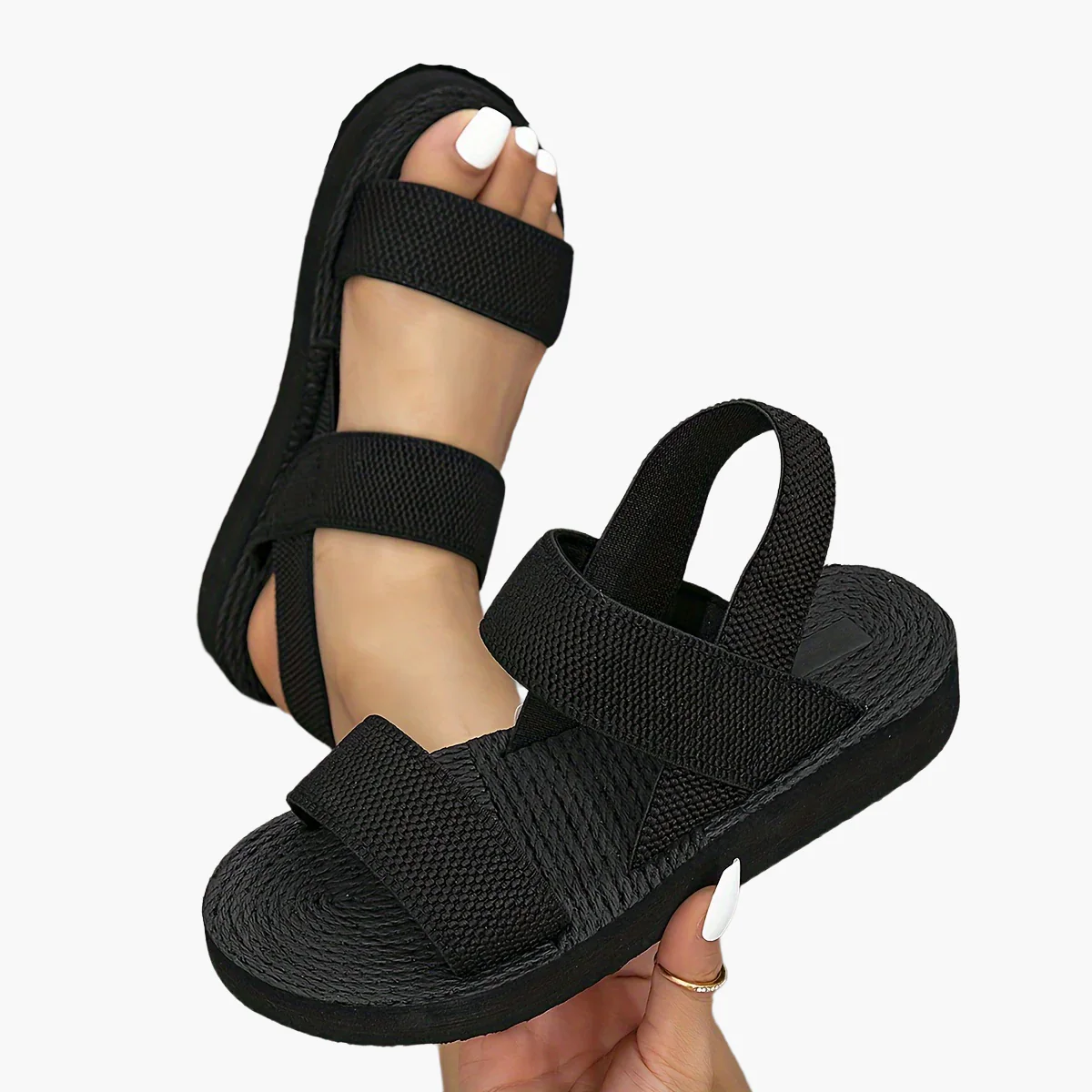 Sandales compensées décontractées pour femme à enfiler – Style estival et confortable - Image 14