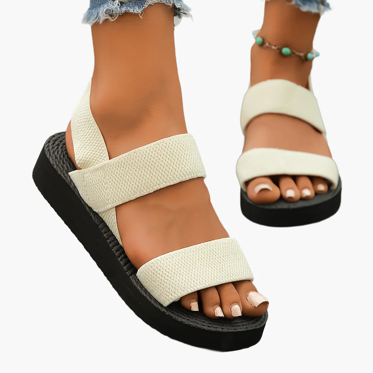 Sandales compensées décontractées pour femme à enfiler – Style estival et confortable - Image 16