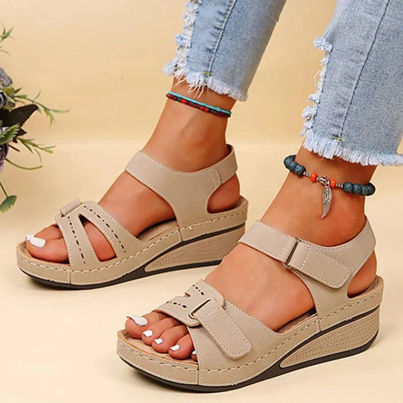 Sandales compensées ergonomiques femme – style décontracté et confort au quotidien - Image 6