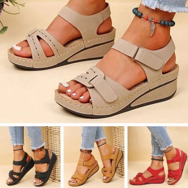 Sandales compensées ergonomiques femme – style décontracté et confort au quotidien - Image 7