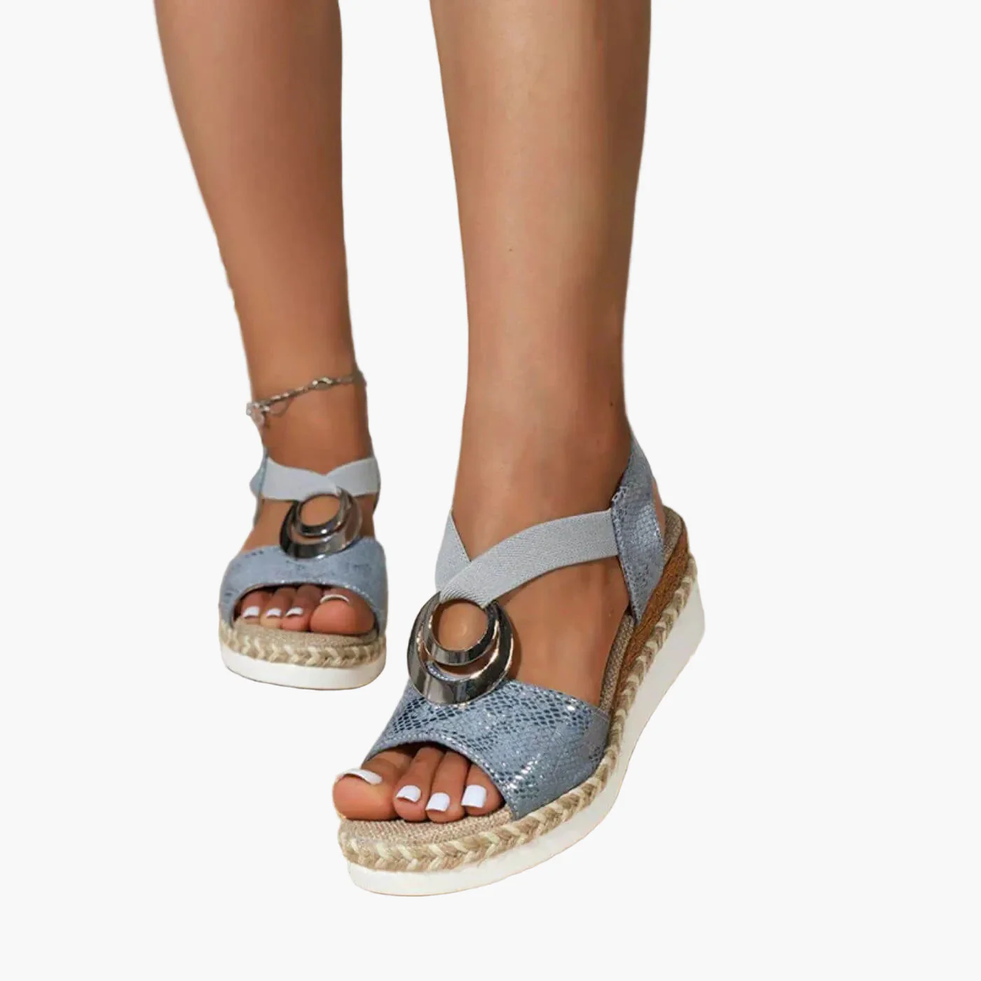 Sandales compensées femme style tendance urbain été - Image 6