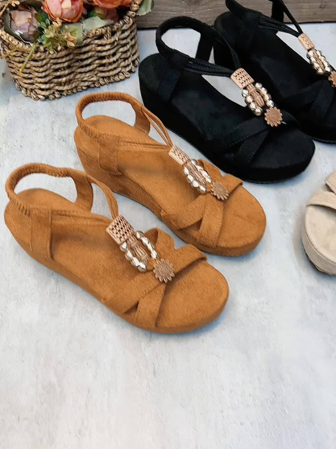 Sandales compensées style vintage pour femme – T-strap plateforme élégante pour le printemps et l'été - Image 11