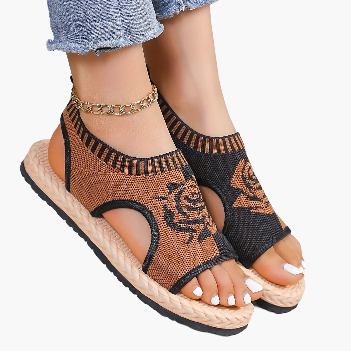 Sandales décontractées femme à motif floral pour été, style bohème chic, confort quotidien - Image 20