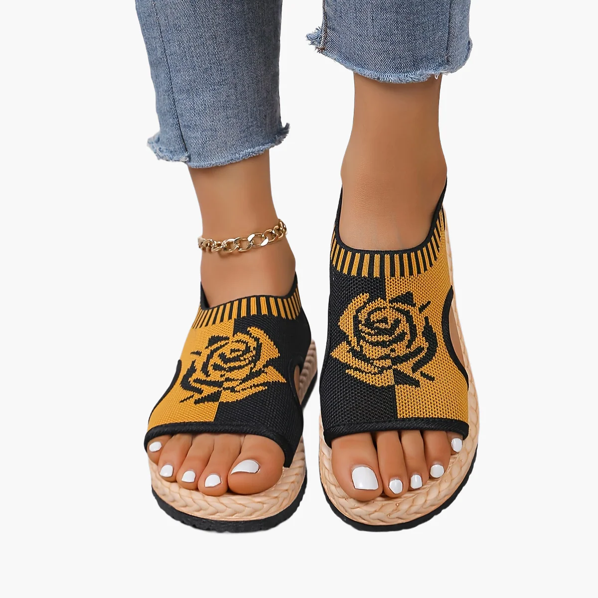Sandales décontractées femme à motif floral pour été, style bohème chic, confort quotidien - Image 21