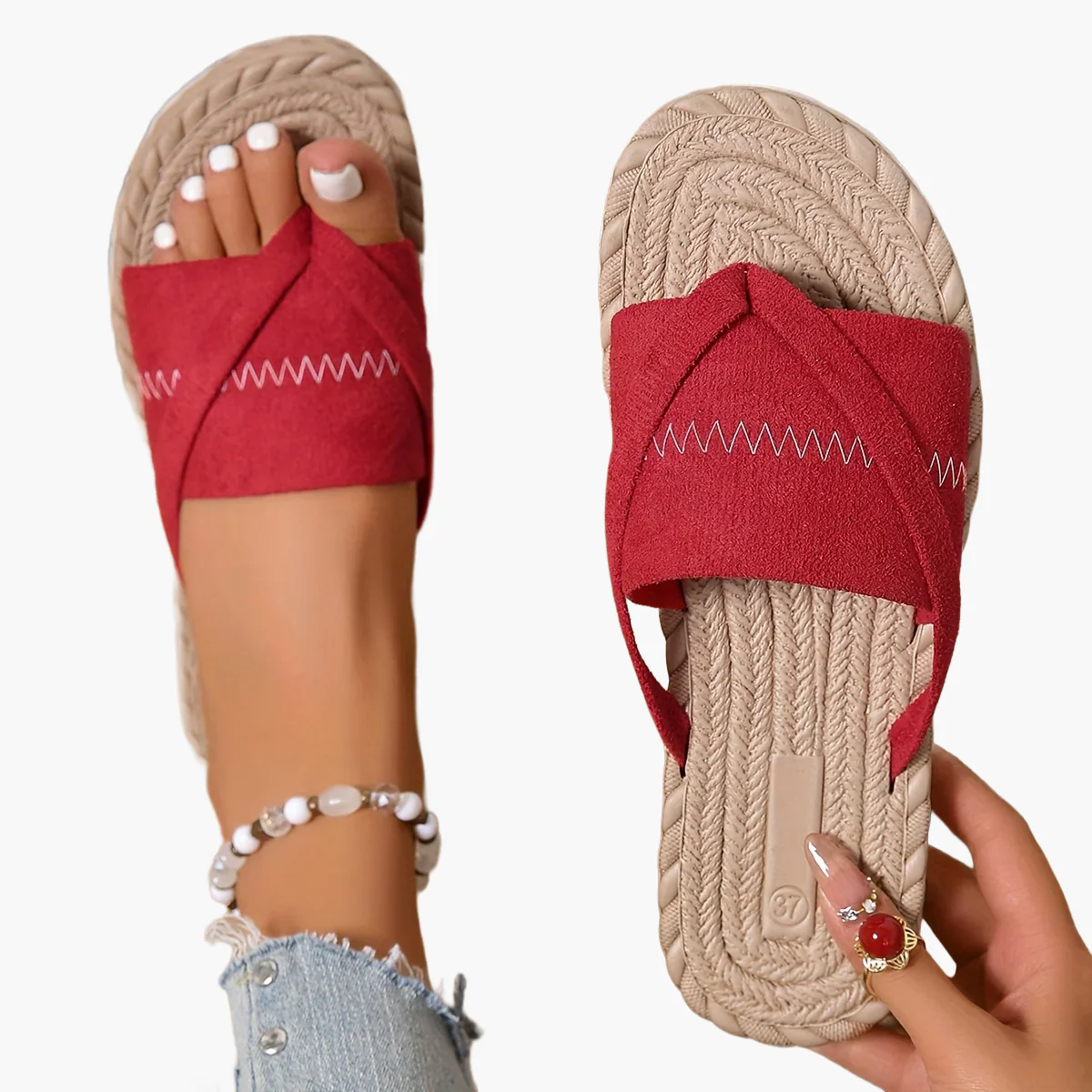 Sandales décontractées pour femme style preppy à enfiler pour l'été - Image 11