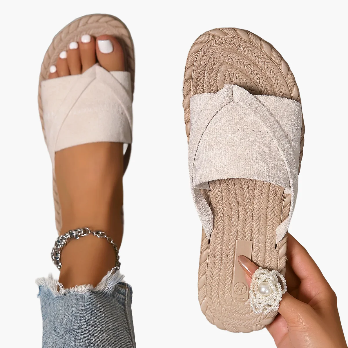 Sandales décontractées pour femme style preppy à enfiler pour l'été - Image 7