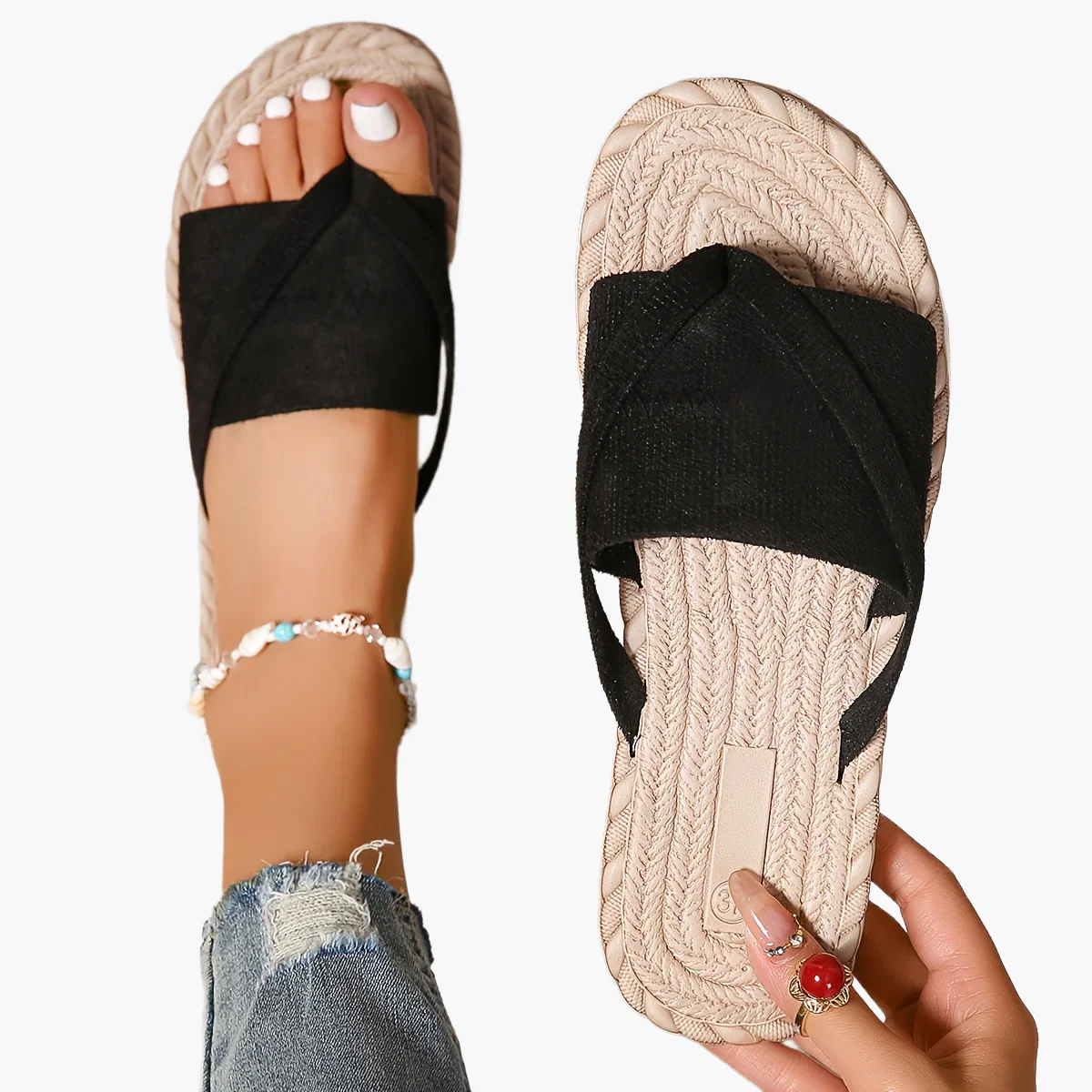 Sandales décontractées pour femme style preppy à enfiler pour l'été - Image 8