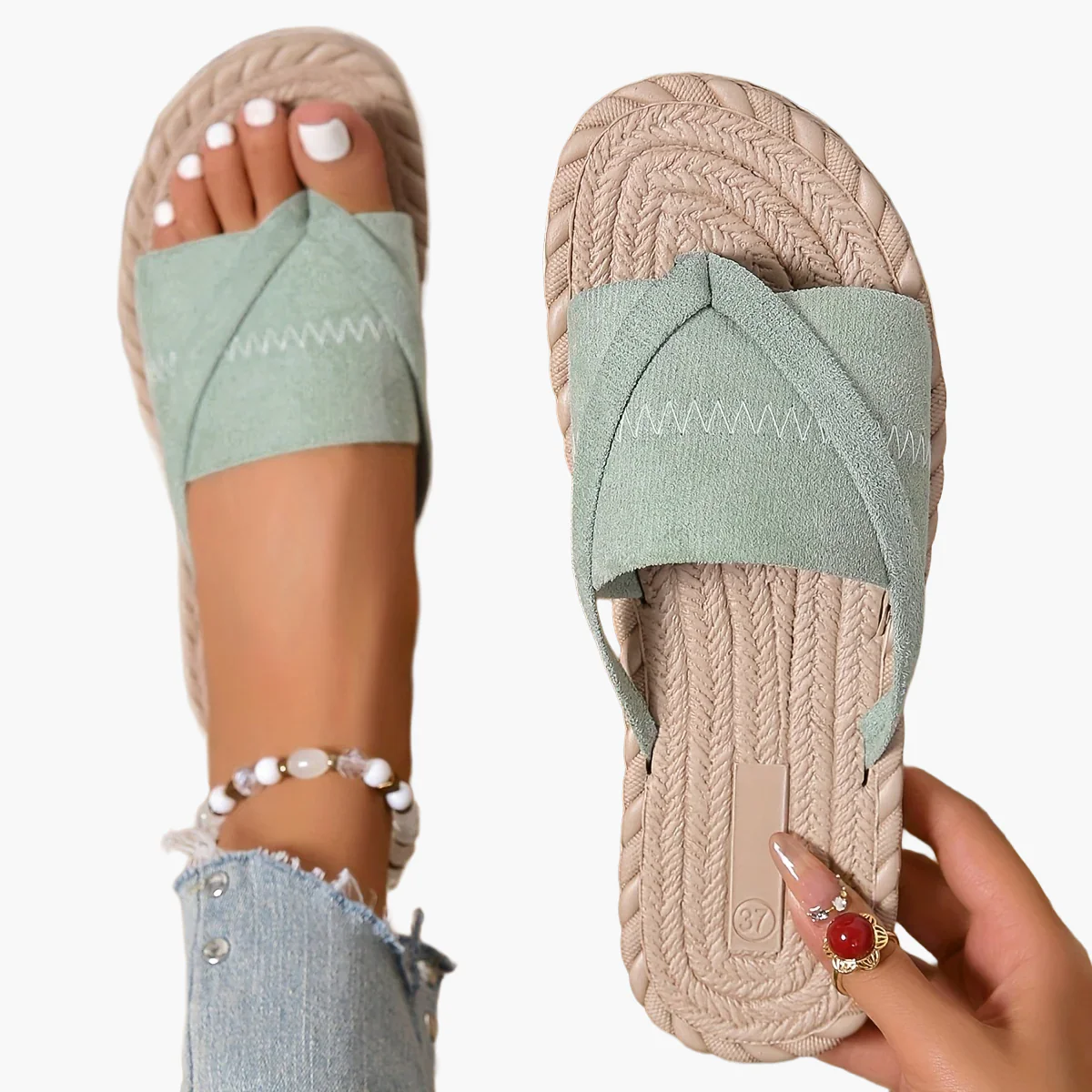 Sandales décontractées pour femme style preppy à enfiler pour l'été - Image 9