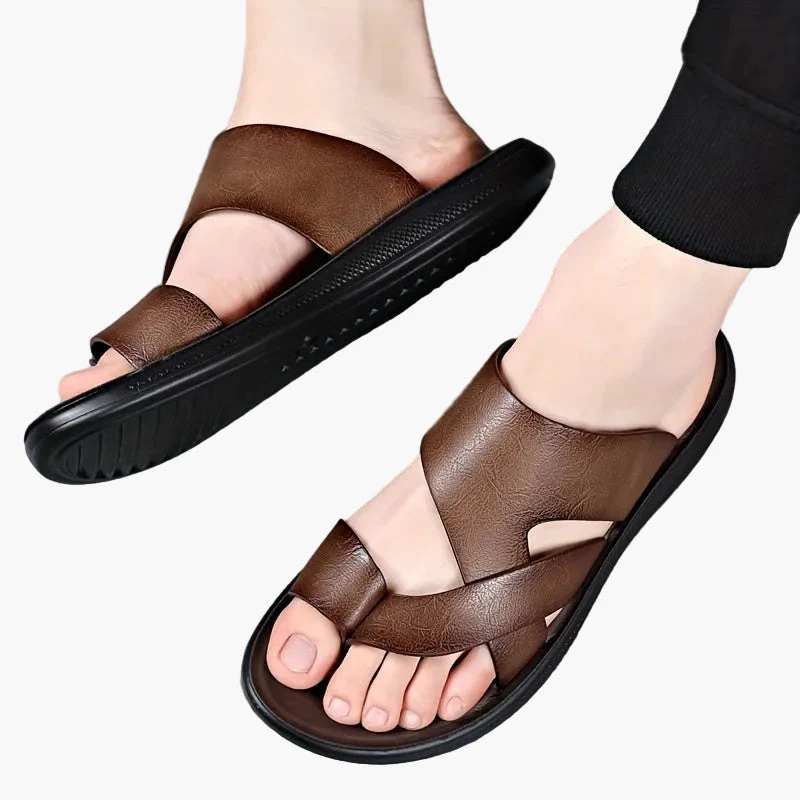 Sandales décontractées homme à enfiler style croisé pour usage quotidien et loisirs - Image 11
