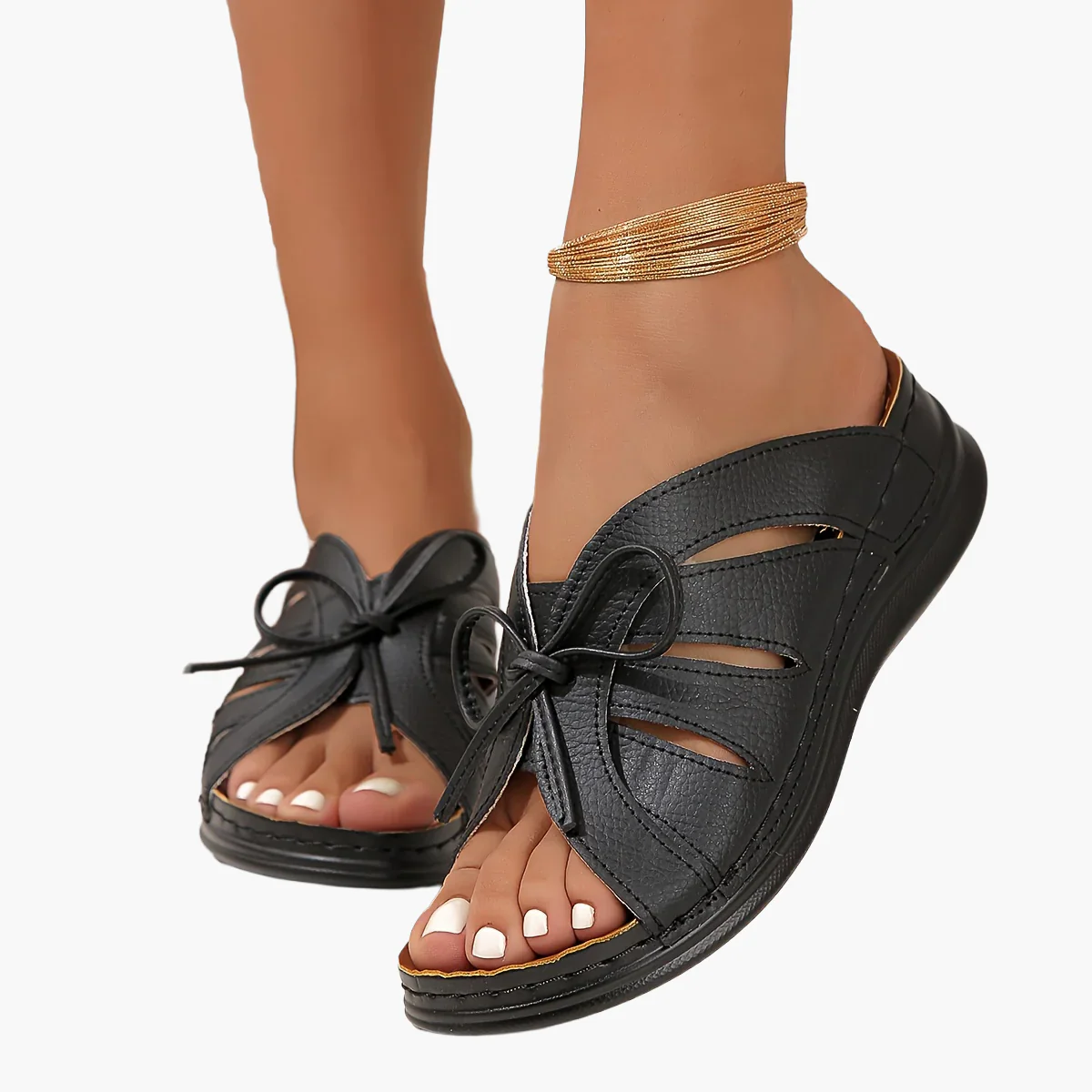 Sandales décontractées à plateforme pour femme – Style estival confortable à enfiler, bout ouvert - Image 16