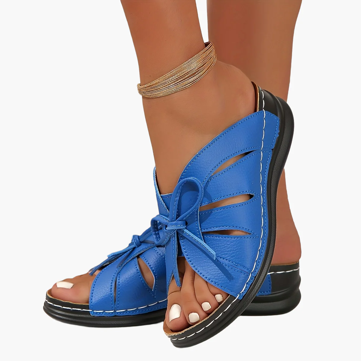 Sandales décontractées à plateforme pour femme – Style estival confortable à enfiler, bout ouvert - Image 17