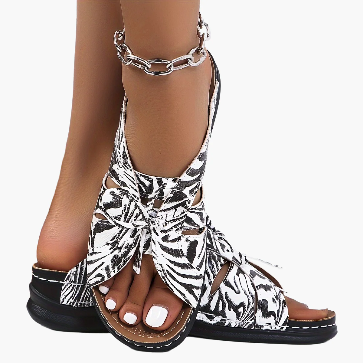 Sandales décontractées à plateforme pour femme – Style estival confortable à enfiler, bout ouvert - Image 21