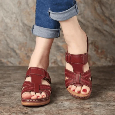 Sandales à enfiler confort compensées pour femmes – Style chic et usage quotidien - Image 19