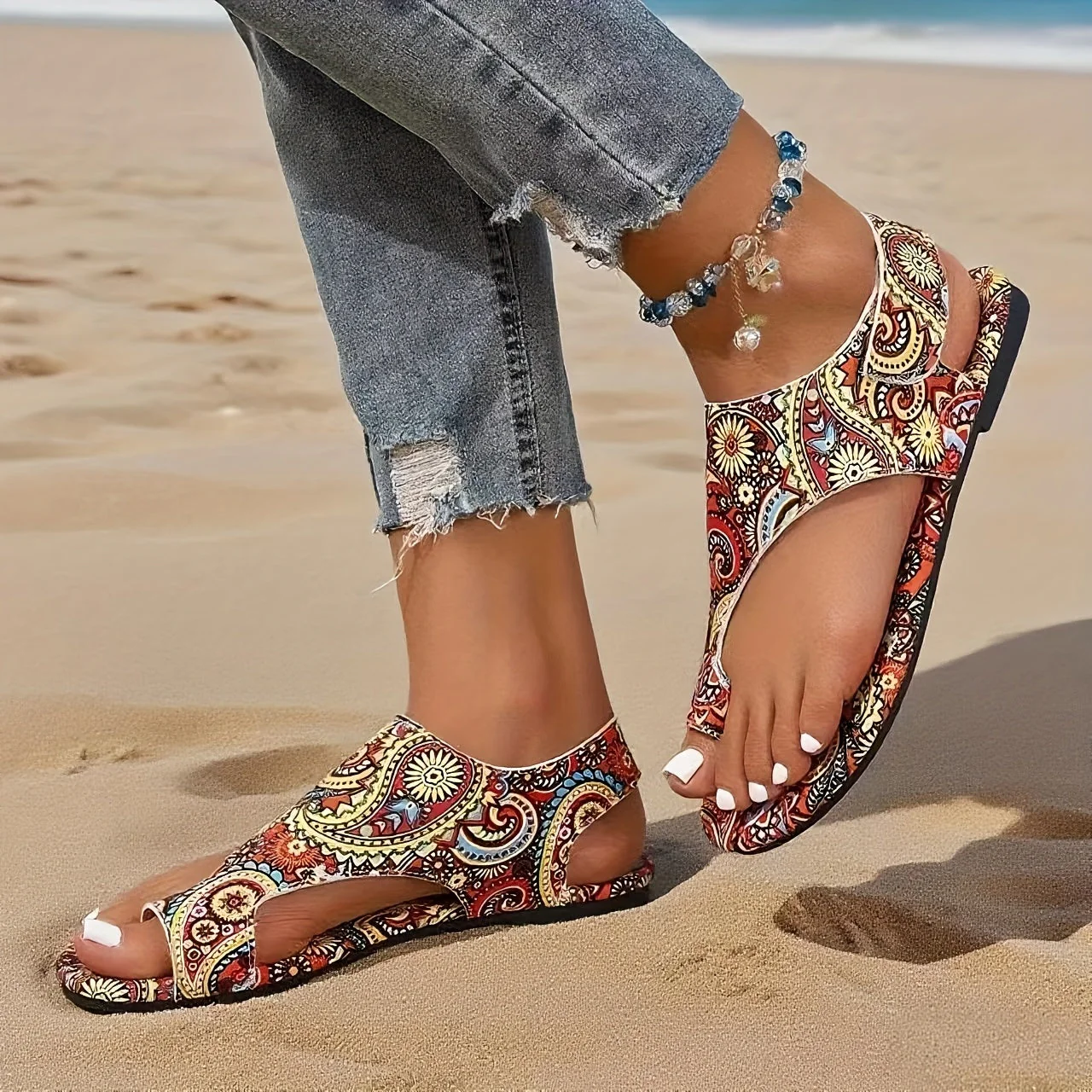 Sandales d'été bohèmes pour femme style ethnique plage et ville - Image 2