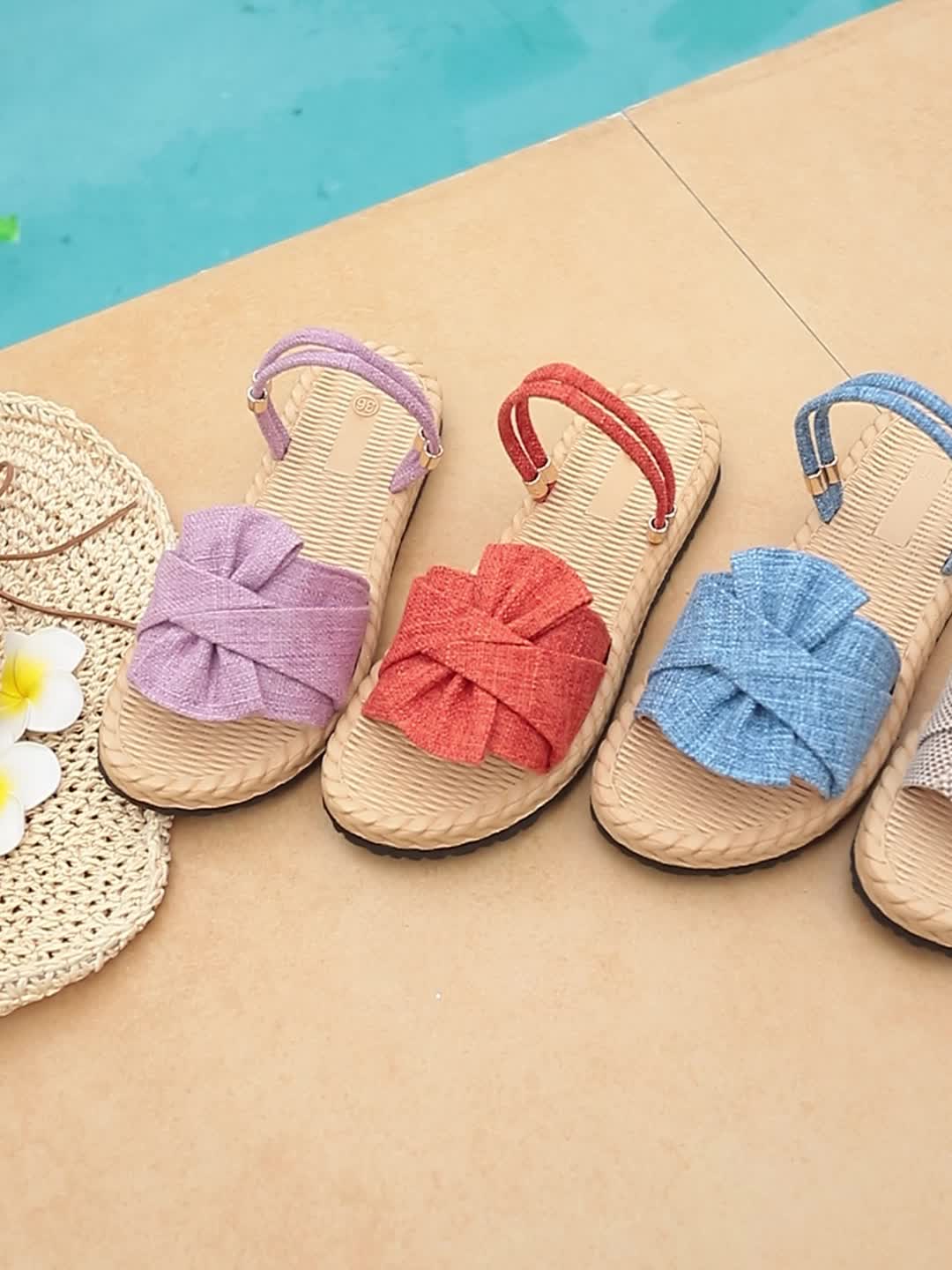 Sandales d'été pour femme à bride cheville et nœud décoratif – Style décontracté chic - Image 17