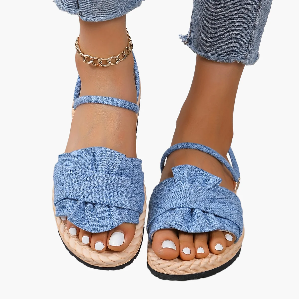 Sandales d'été pour femme à bride cheville et nœud décoratif – Style décontracté chic - Image 21