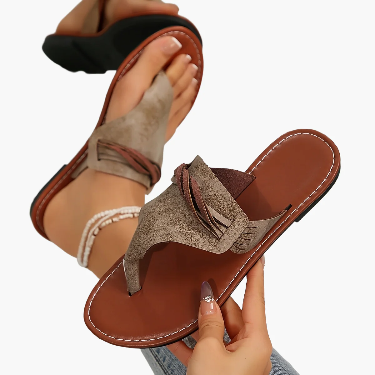Sandales d'été Femme Style Bohème Confort Chic à Enfiler - Image 12