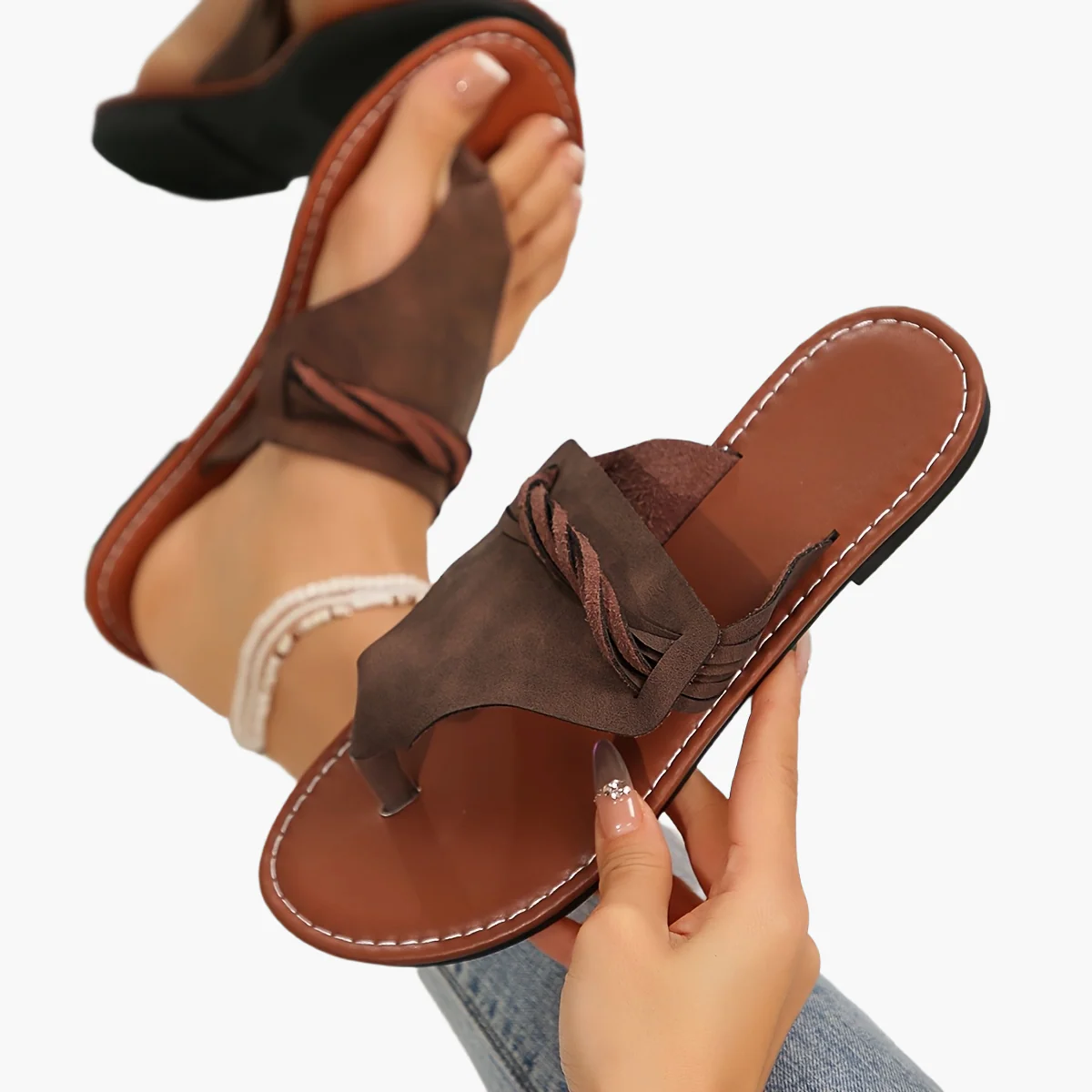 Sandales d'été Femme Style Bohème Confort Chic à Enfiler - Image 9