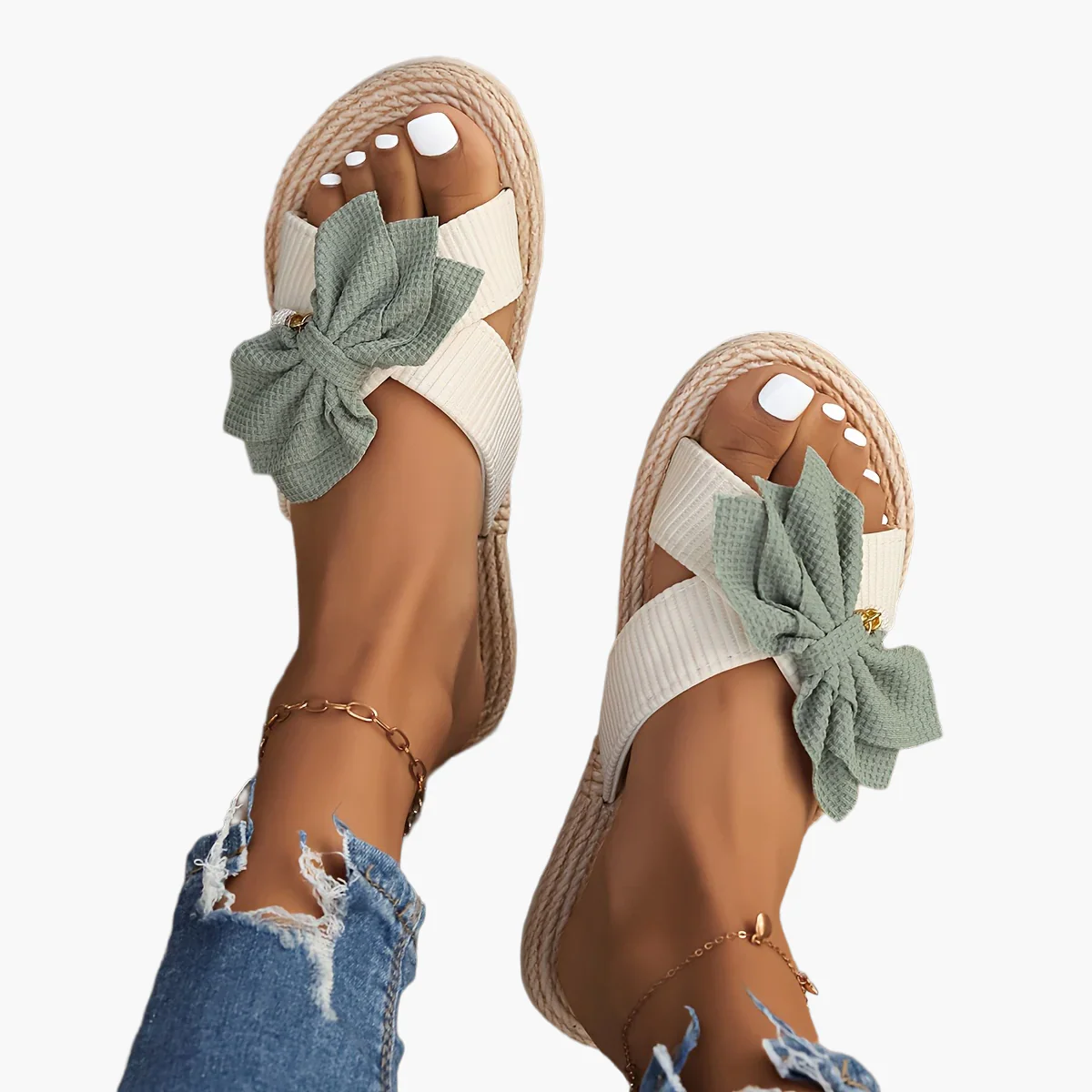 Sandales d’été à nœud papillon pour femme, style décontracté et chic - Image 6