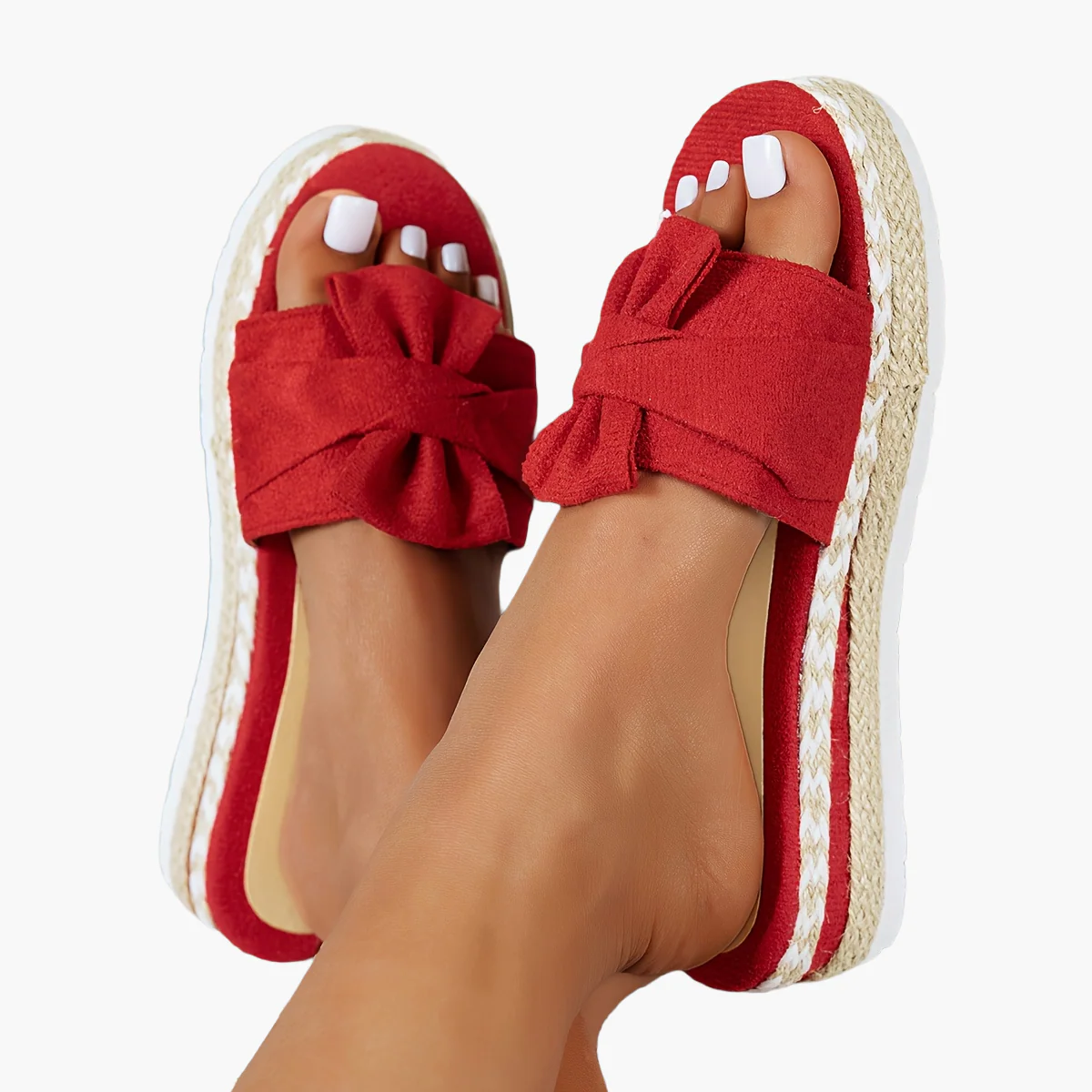 Sandales à plateforme nœud style espadrille femme confort été décontracté - Image 12