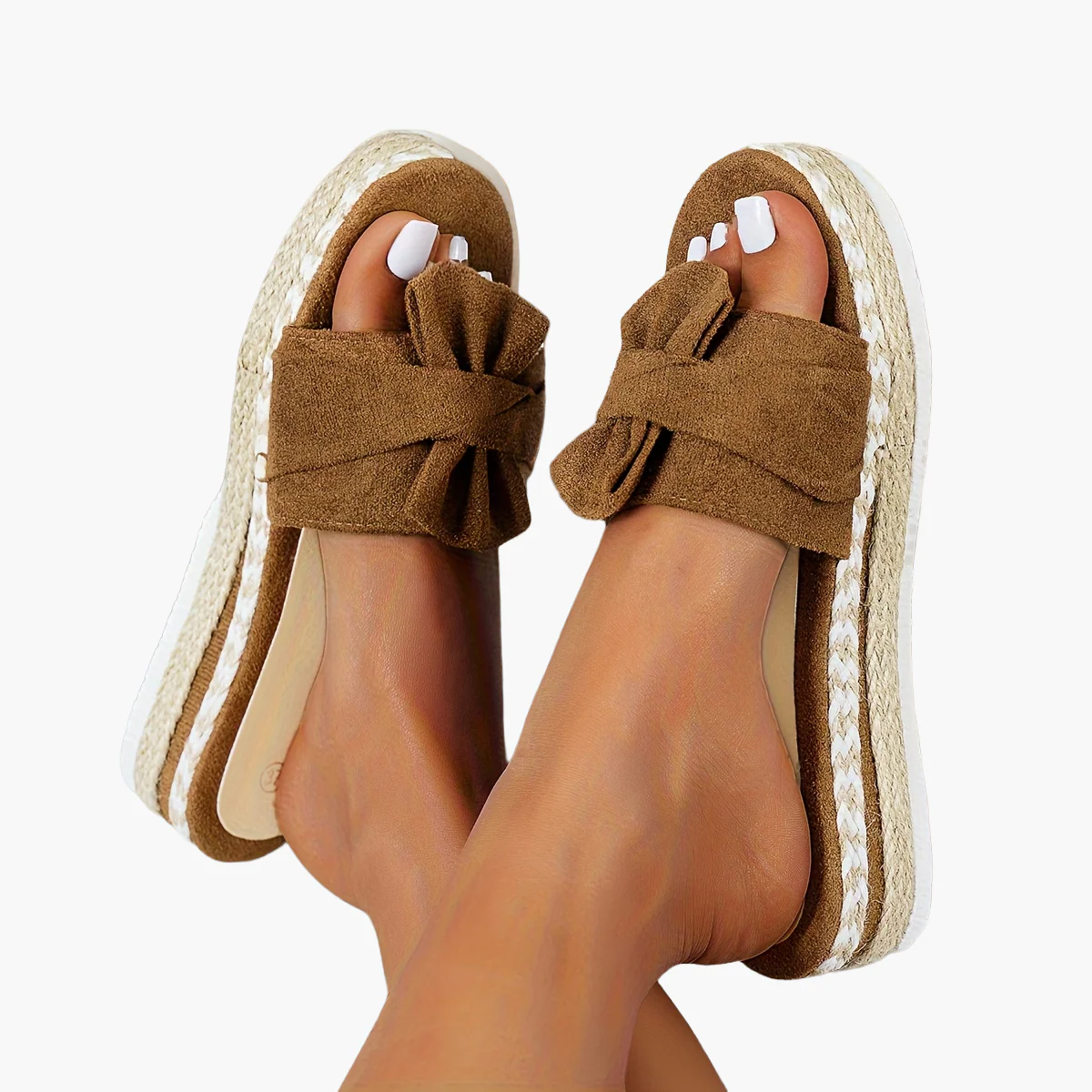 Sandales à plateforme nœud style espadrille femme confort été décontracté - Image 15