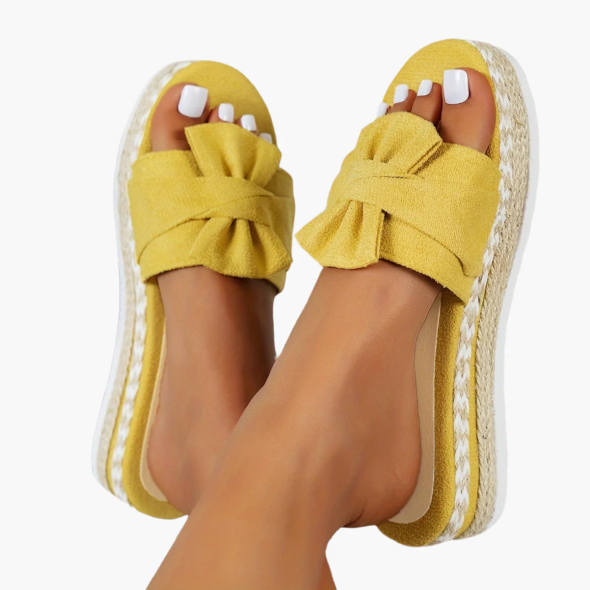 Sandales à plateforme nœud style espadrille femme confort été décontracté - Image 16