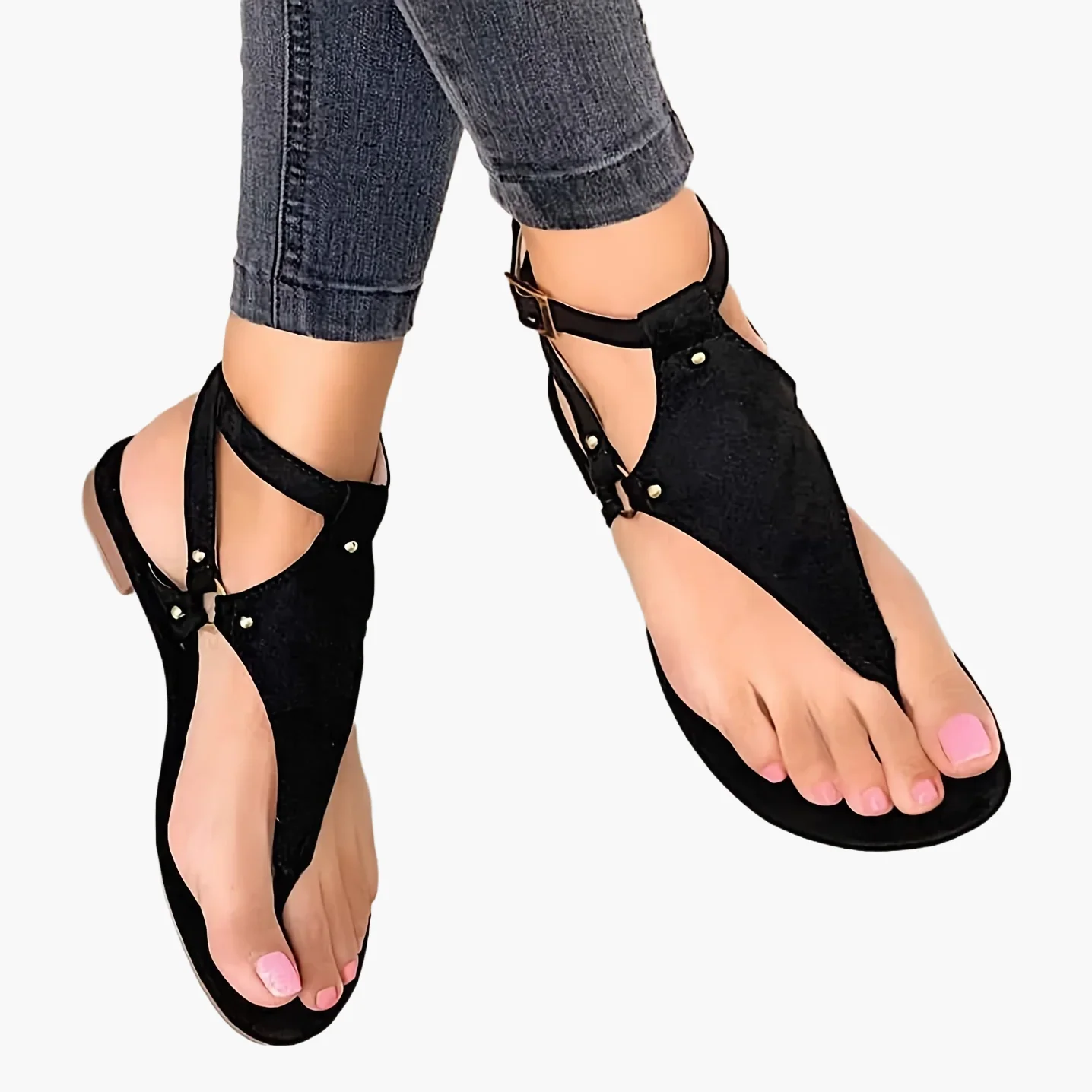 Sandales T-strap tendance pour femme style décontracté été - Image 6