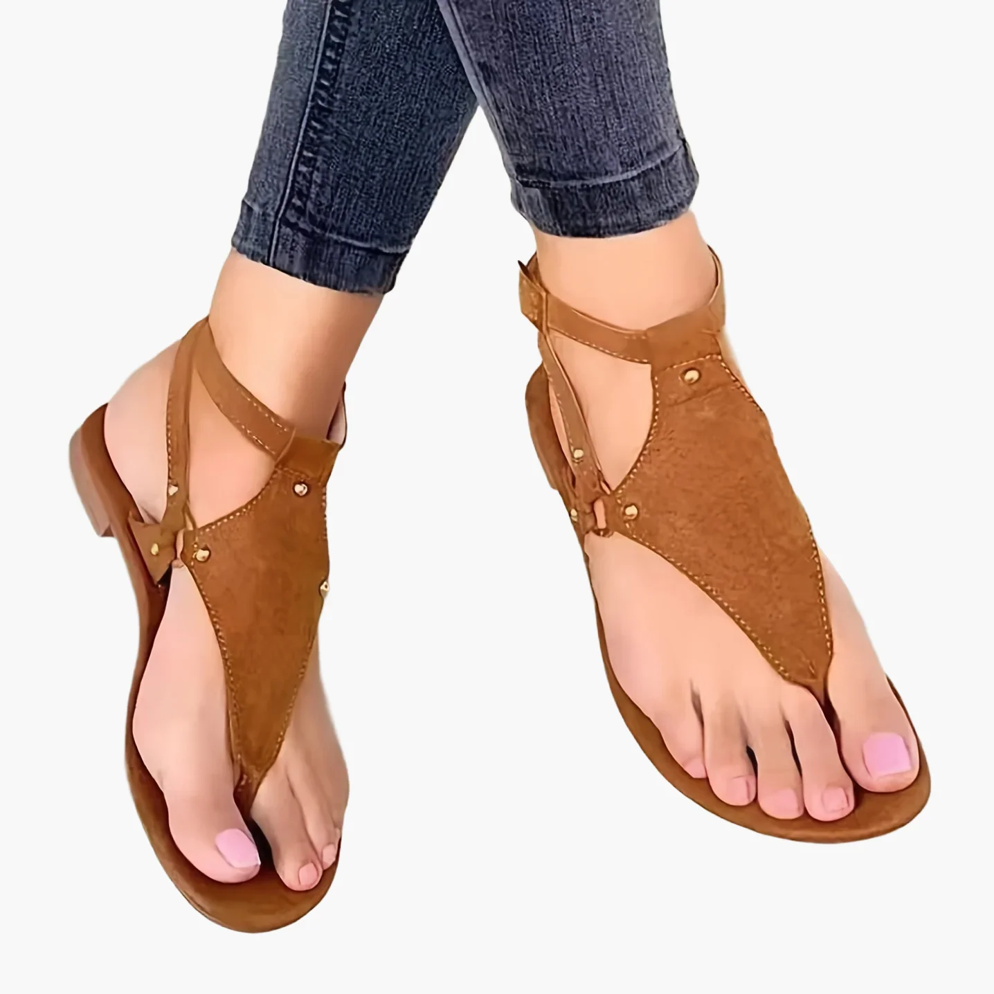 Sandales T-strap tendance pour femme style décontracté été - Image 7