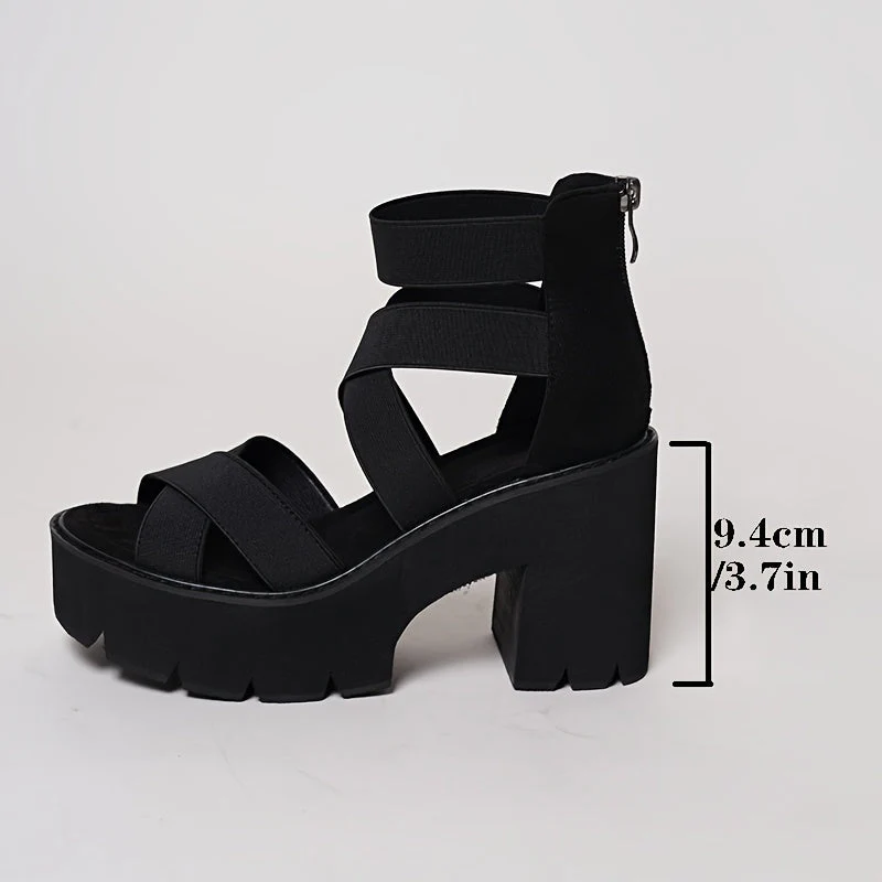 Sandales à talon plateforme pour femme, style tendance, idéales pour toutes occasions - Image 6