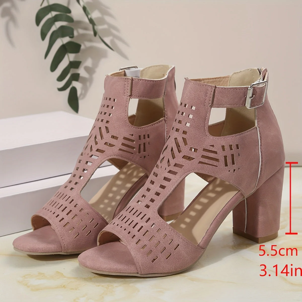 Sandales à talons hauts ajourées pour femme style décontracté soirée - Image 4