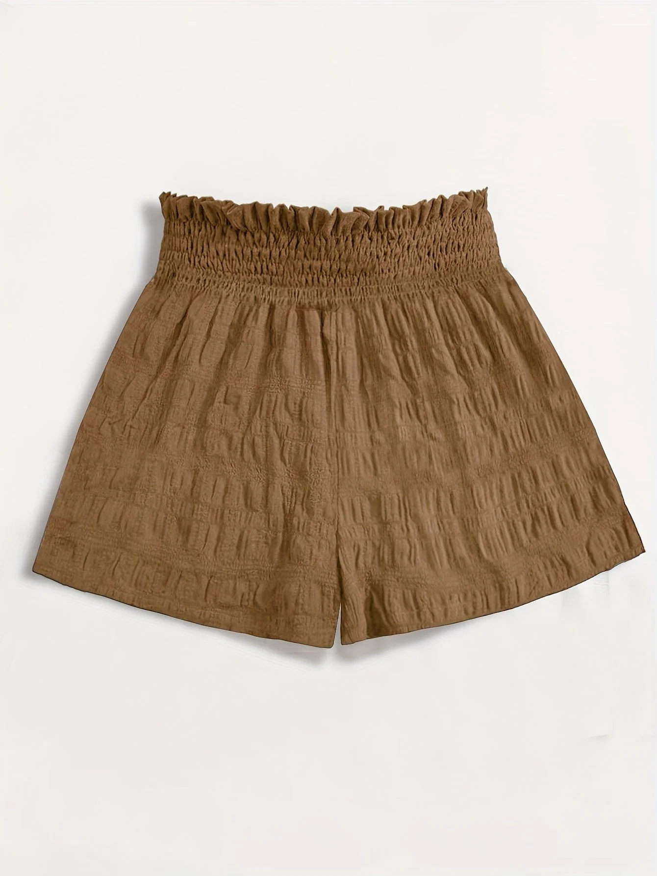 Short ample taille haute à smocks pour femme, style décontracté été - Image 10